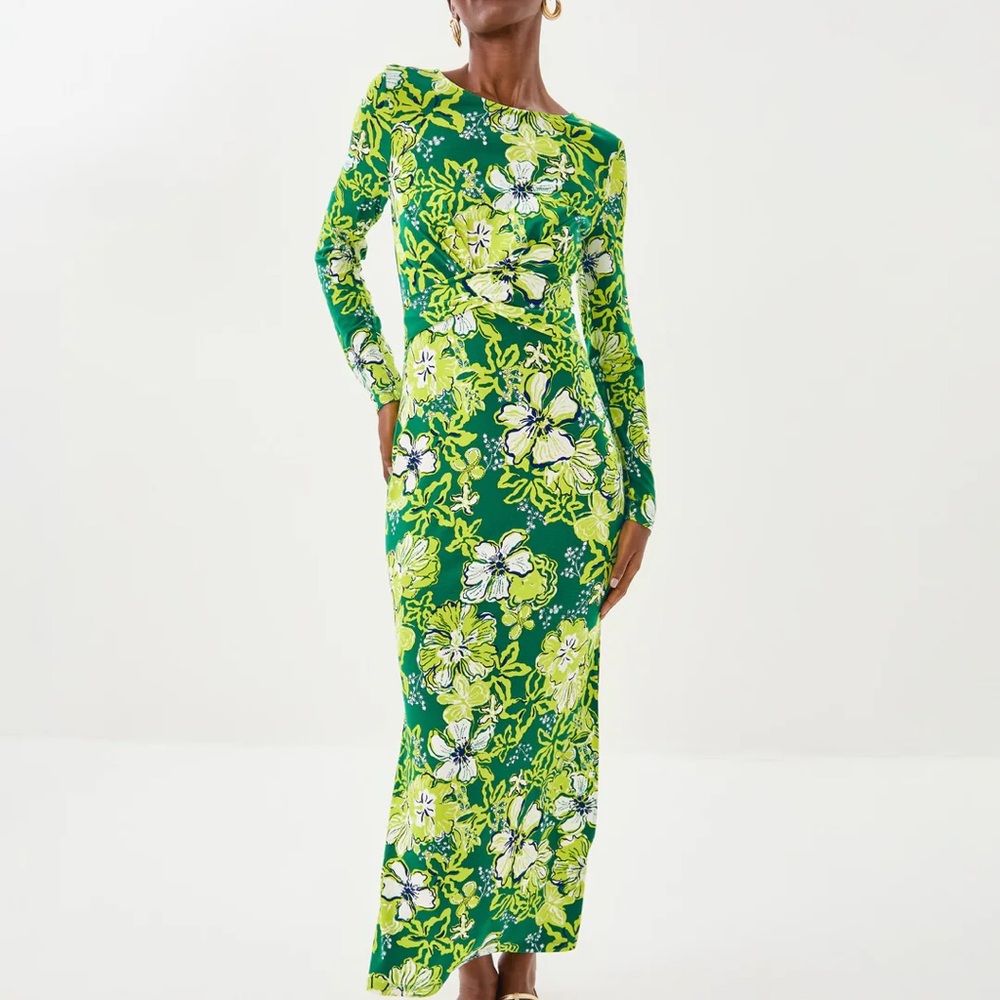 Lilly Pulitzer Green Floral Maxi Dress